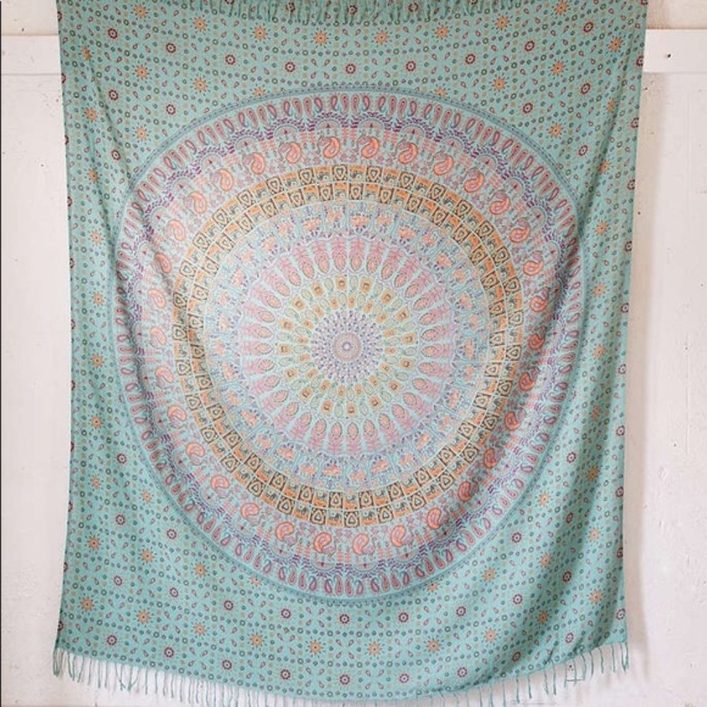 Urban Outfitters Turquoise Medallion Tapestry
